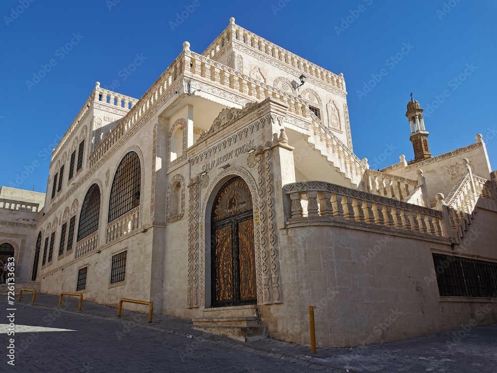 A fragment of the architecture of Midyat streets. The streets of Midyat