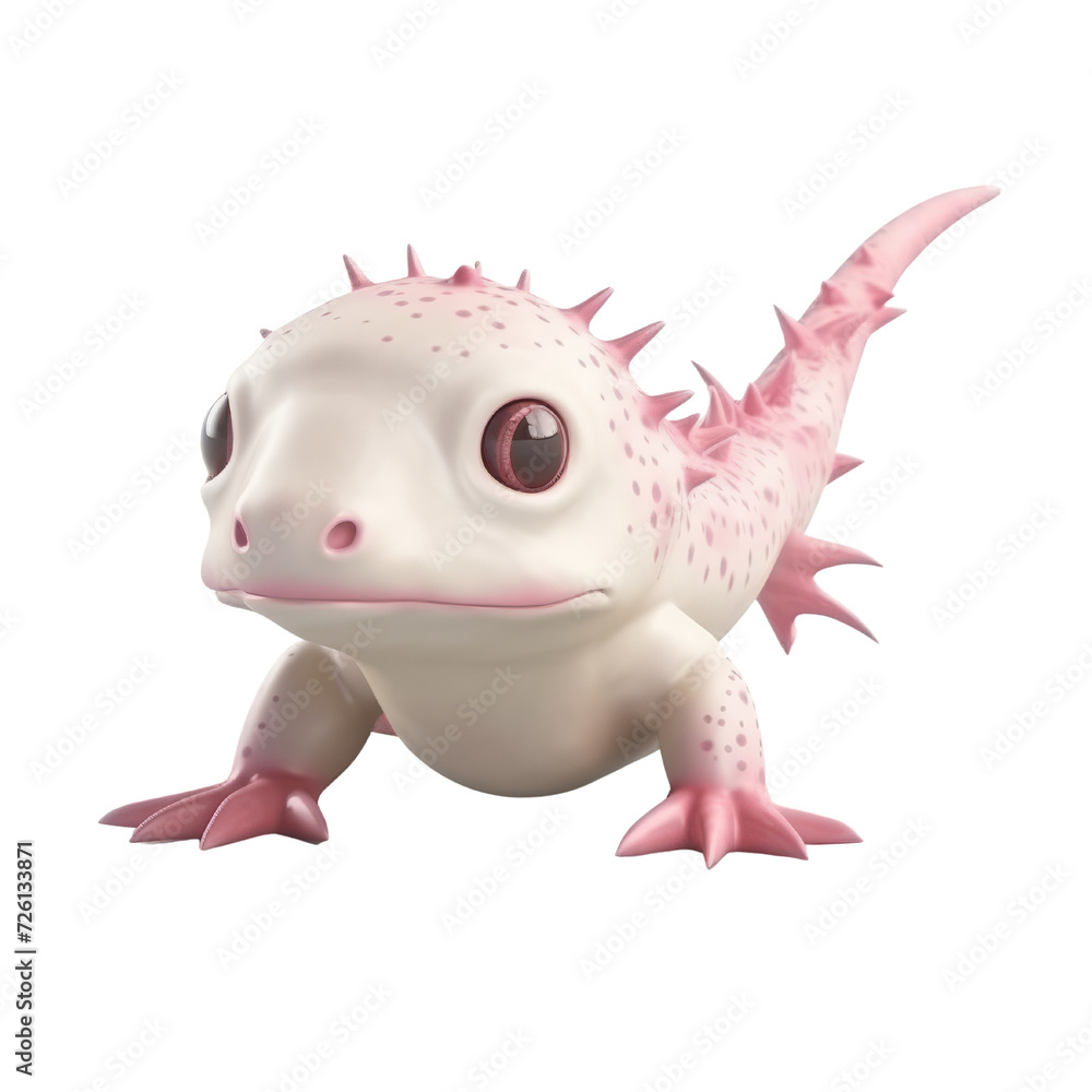 Cartoon Axolotl PNG Cutout, Generative AI Cartoon Axolotl PNG Cutout, Generative AI