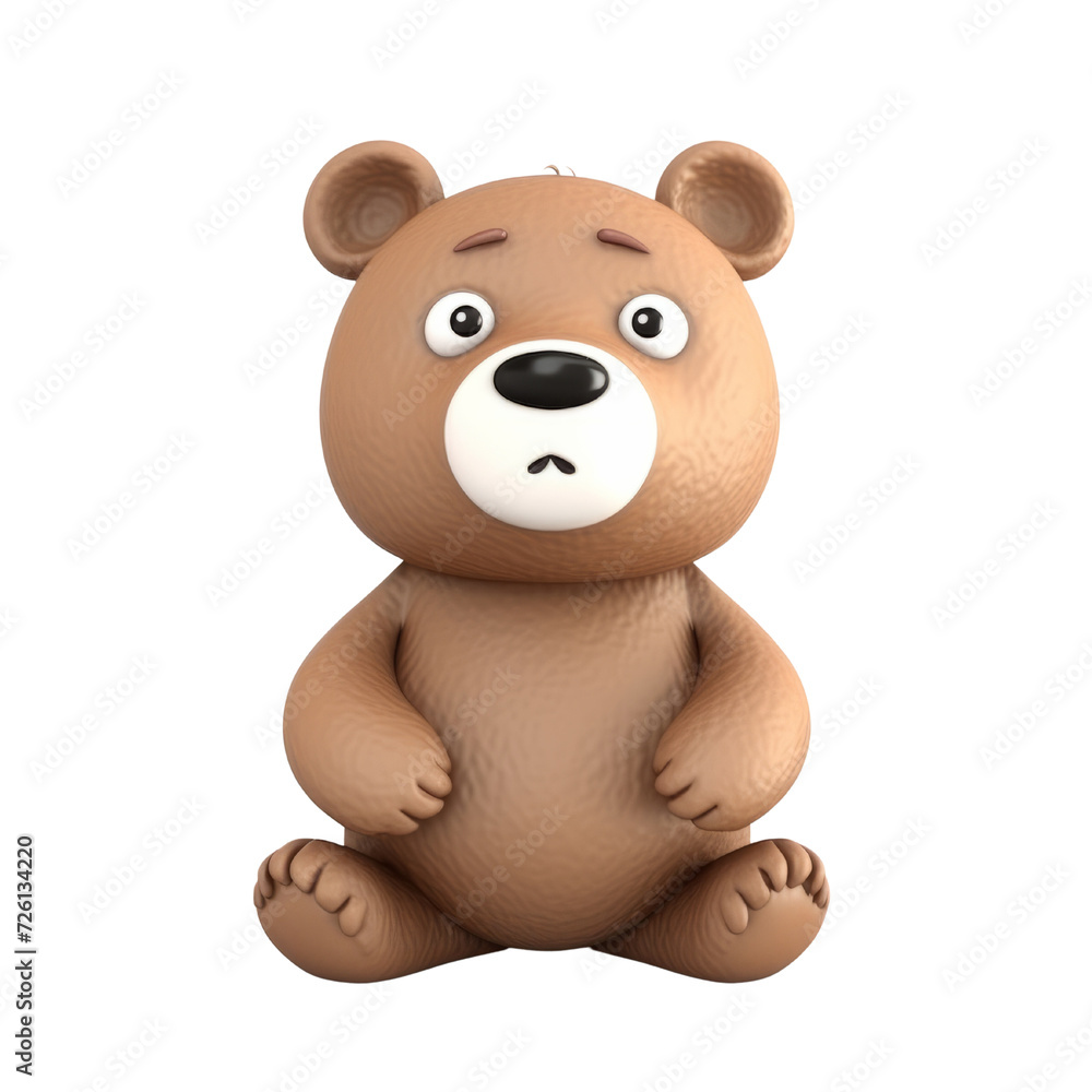 Obraz premium Cartoon bear PNG Cutout, Generative AI