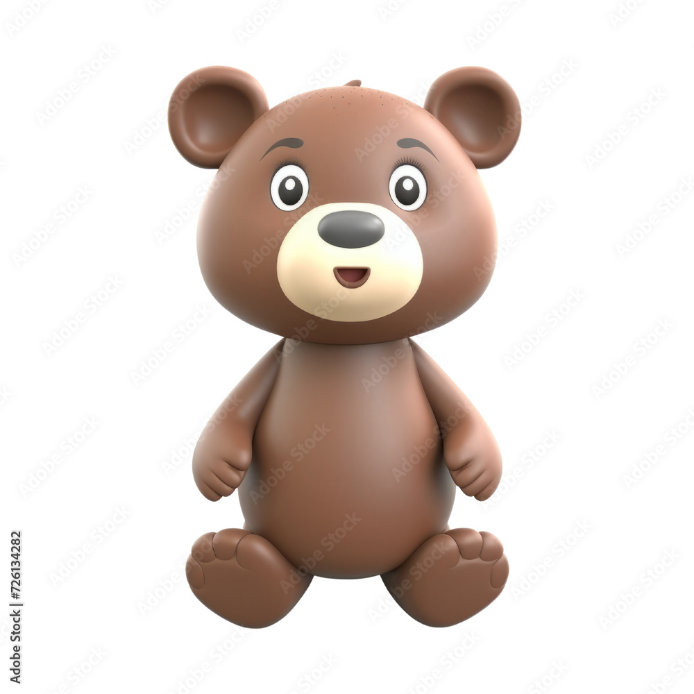 Cartoon bear PNG Cutout, Generative AI Cartoon bear PNG Cutout, Generative AI