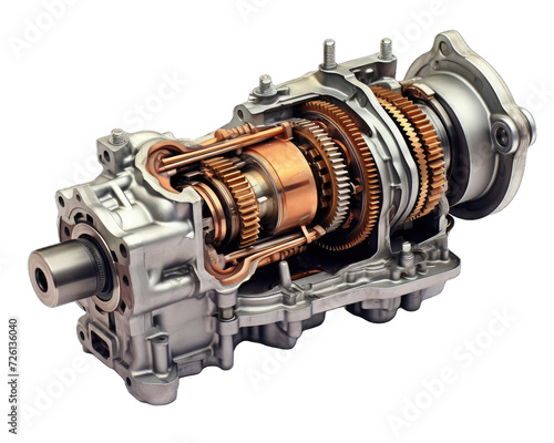 Auto parts Transmission Isolated White background 