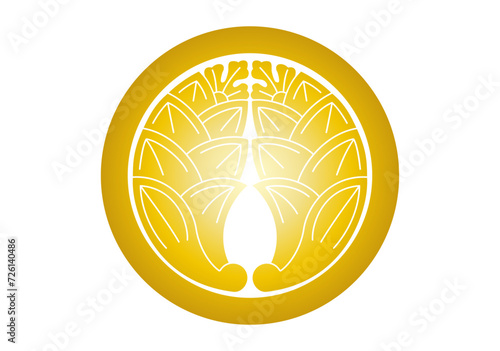 丸に抱き茗荷ゴールド