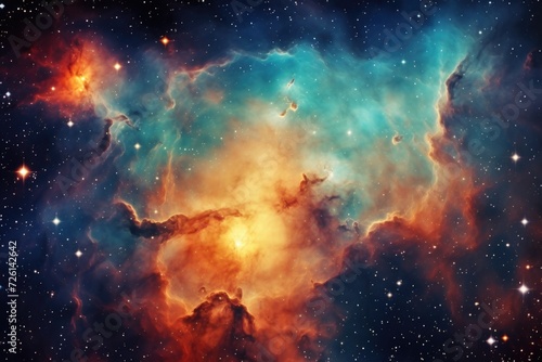 gaseous nebula space background with stars