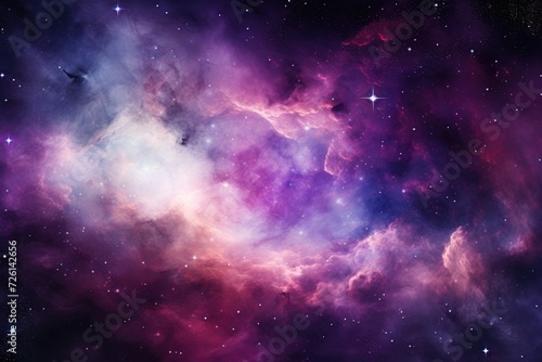 purple nebula space background with stars © LVZM