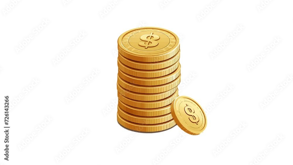 Coin Stack Icon of nice animated for your isometric videos easy to use with Transparent Background Coin Stack Icon of nice animated for your isometric videos easy to use with Transparent Background