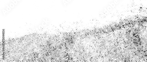Halftone noise texture. Grunge dirty splattered speckles, spots, dots background. Black and white grit sand grain wallpaper. Retro pixel comic textured backdrop. Vector gritty pop art halftone overlay