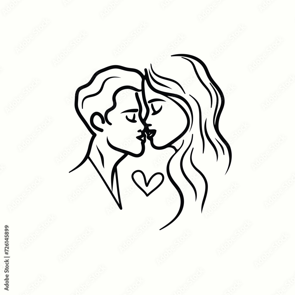 Outline graphic of love couple isolated background symbol Outline graphic of love couple isolated background symbol