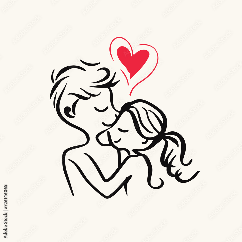 Outline graphic of love couple isolated background symbol Outline graphic of love couple isolated background symbol