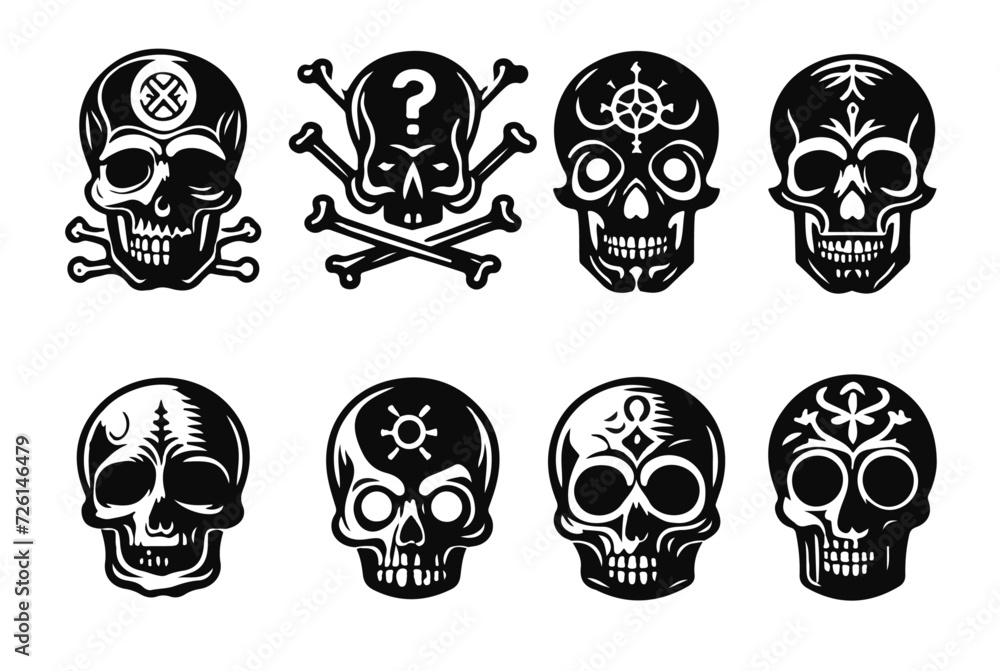 Skull and bones - vector illustrations