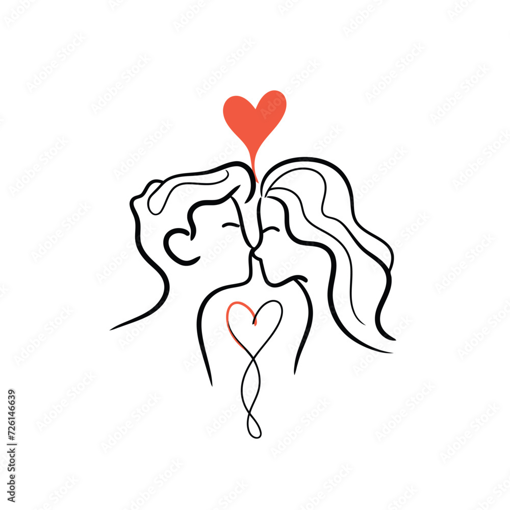 Outline graphic of love couple isolated background symbol Outline graphic of love couple isolated background symbol