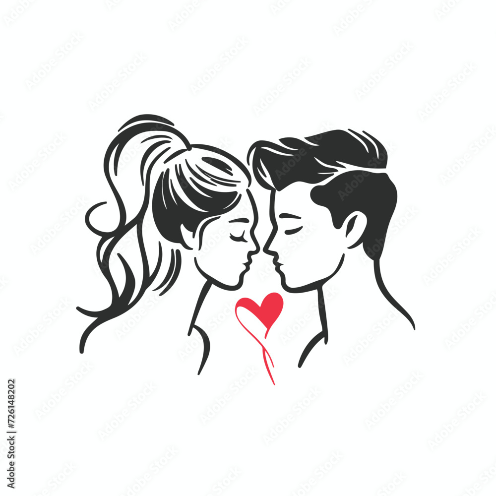 Outline graphic of love couple isolated background symbol Outline graphic of love couple isolated background symbol