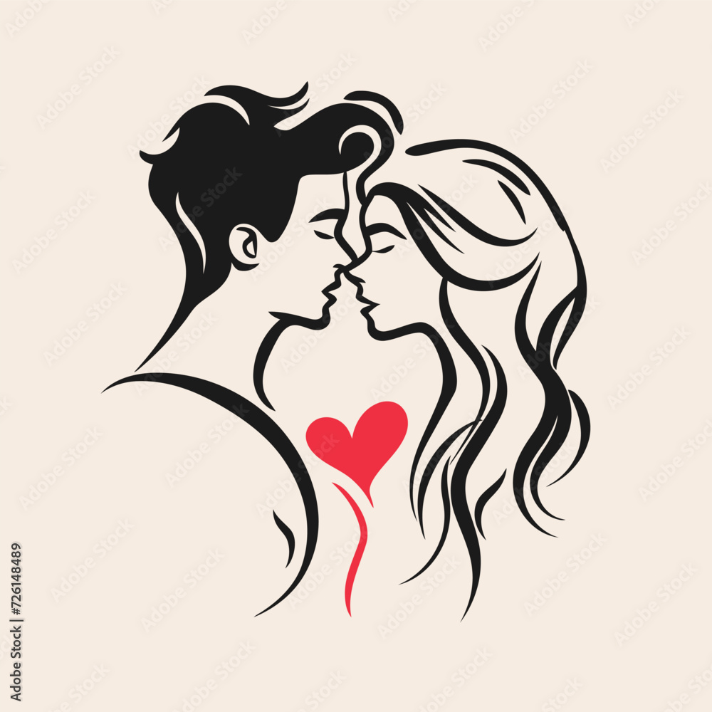 Outline graphic of love couple isolated background symbol Outline graphic of love couple isolated background symbol