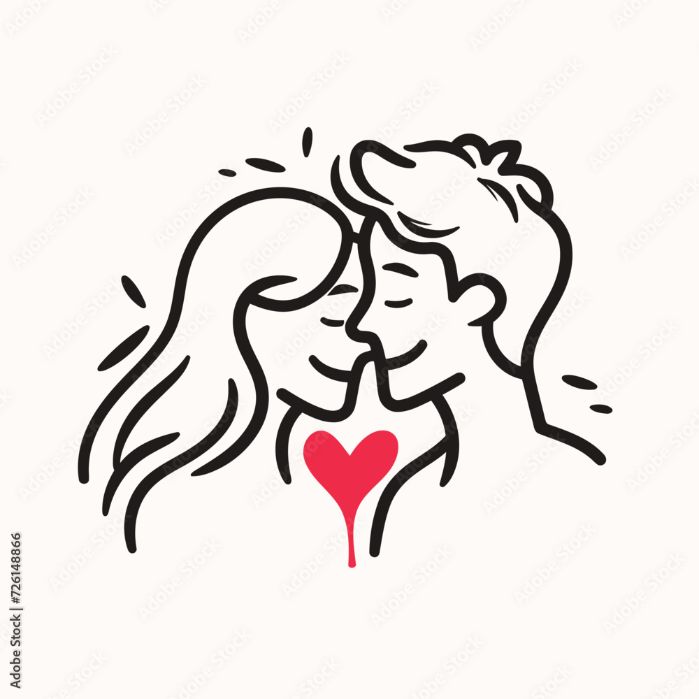 Outline graphic of love couple isolated background symbol Outline graphic of love couple isolated background symbol