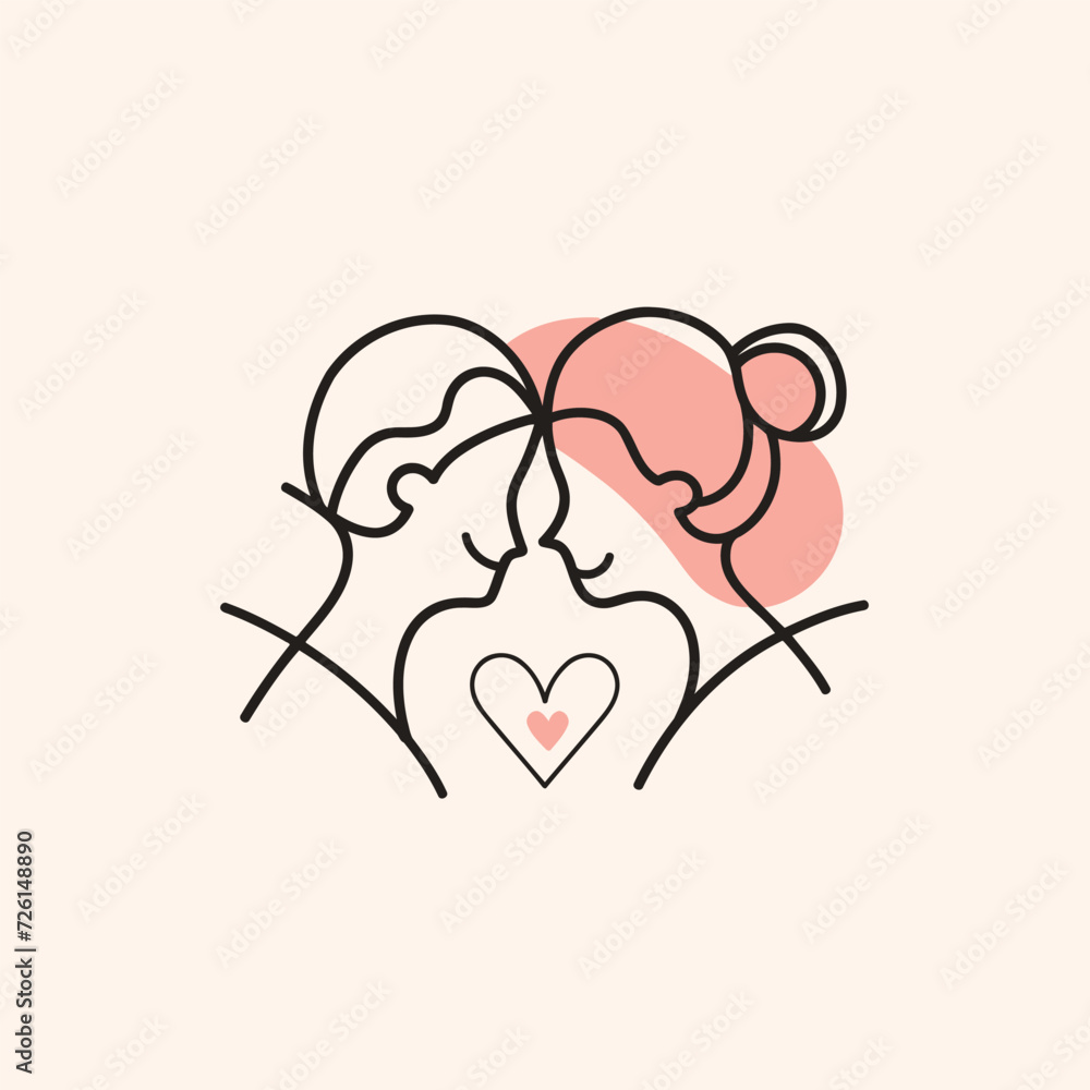 Outline graphic of love couple isolated background symbol Outline graphic of love couple isolated background symbol