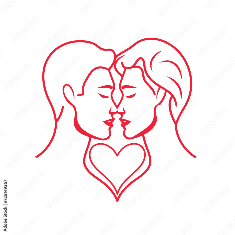 Outline graphic of love couple isolated background symbol Outline graphic of love couple isolated background symbol