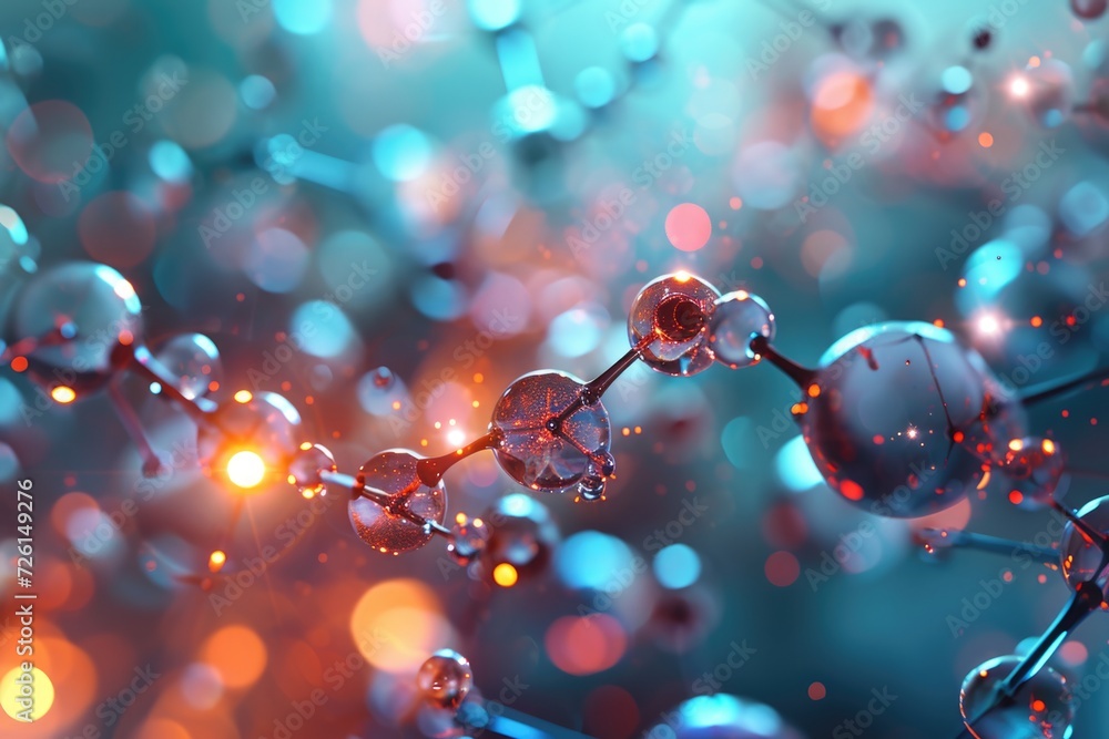 Molecular Structure: Atomic Level in Medical Background. Molecular Structure: Atomic Level in Medical Background.