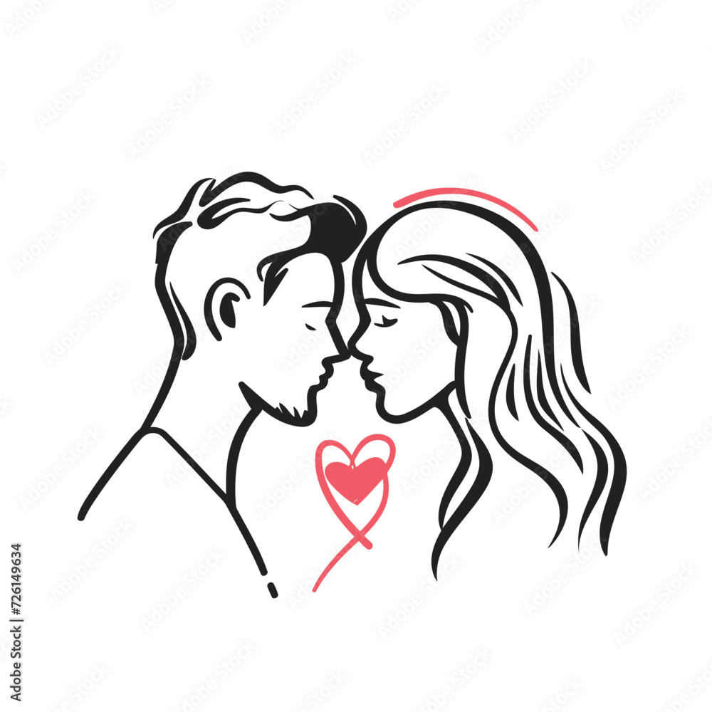 Outline graphic of love couple isolated background symbol Outline graphic of love couple isolated background symbol