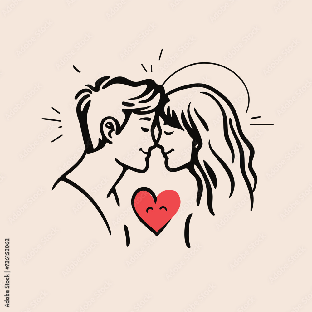 Outline graphic of love couple isolated background symbol Outline graphic of love couple isolated background symbol