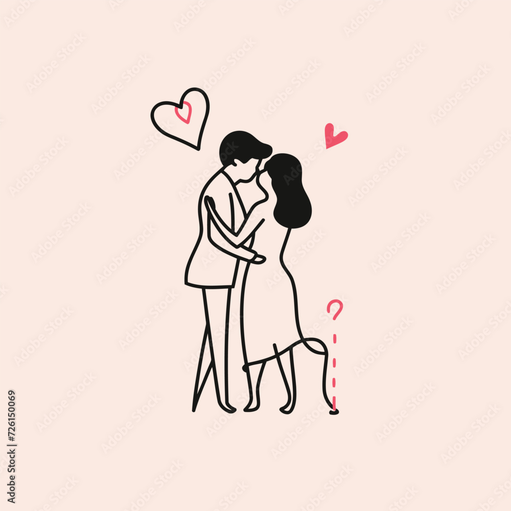 Outline graphic of love couple isolated background symbol Outline graphic of love couple isolated background symbol
