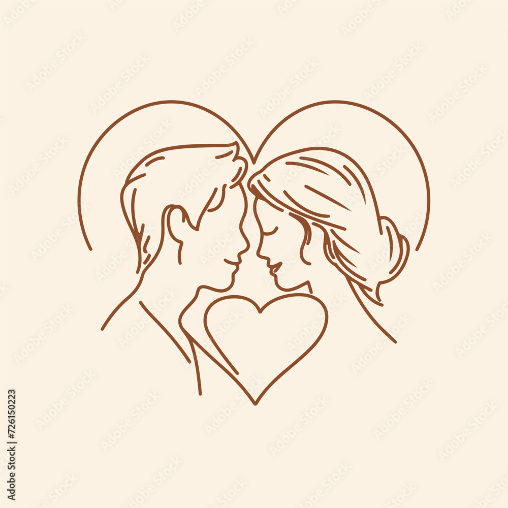 Outline graphic of love couple isolated background symbol Outline graphic of love couple isolated background symbol