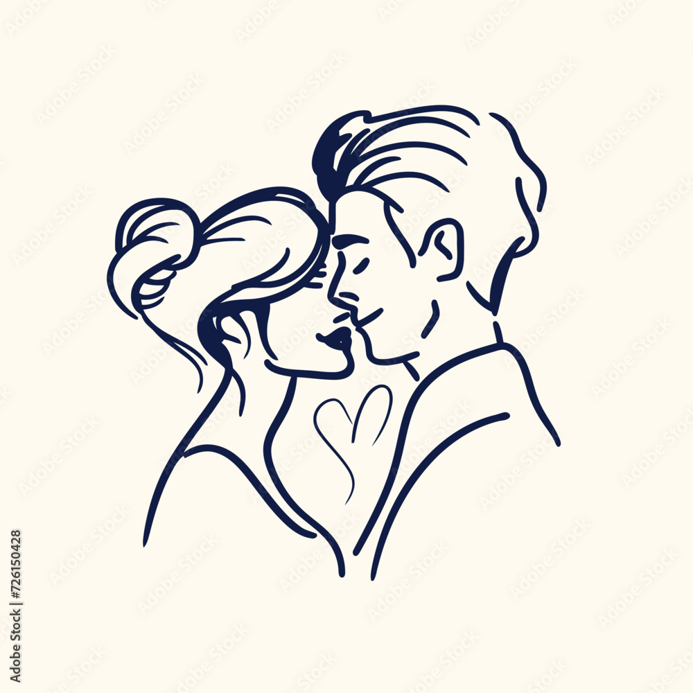 Outline graphic of love couple isolated background symbol Outline graphic of love couple isolated background symbol