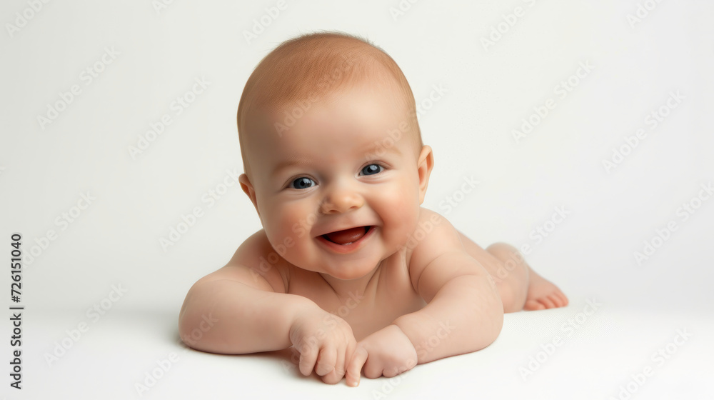 Smiling cute baby boy full body lying down on the floor. Smiling cute baby boy full body lying down on the floor.