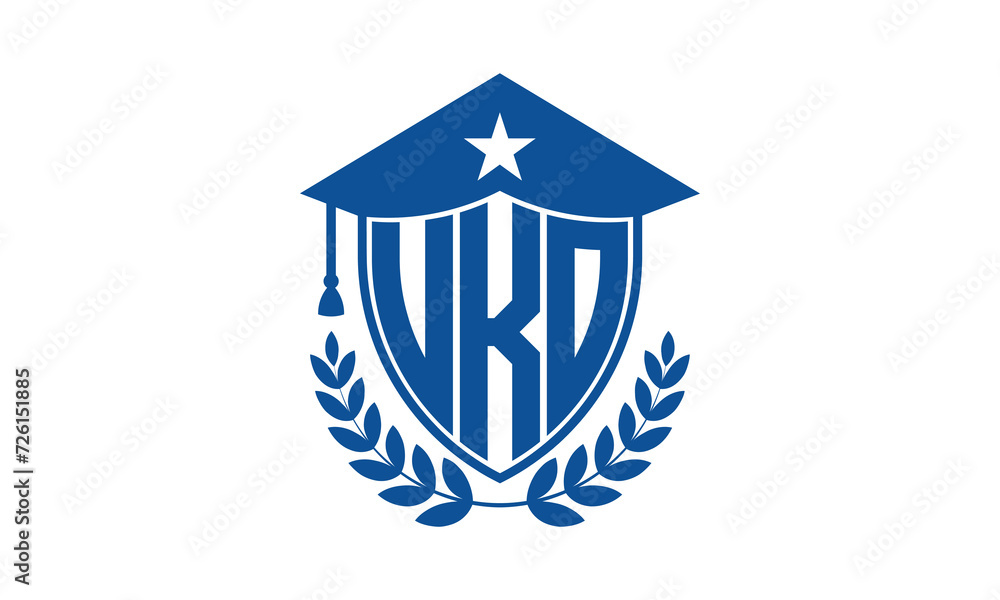 UKO three letter iconic academic logo design vector template. monogram, abstract, school, college, university, graduation cap symbol logo, shield, model, institute, educational, coaching canter, tech UKO three letter iconic academic logo design vector template. monogram, abstract, school, college, university, graduation cap symbol logo, shield, model, institute, educational, coaching canter, tech