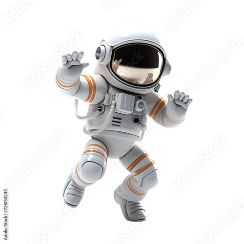 3D Cartoon Style Spaceman Astronaut Logo Illustration No Background Perfect for Print on Demand