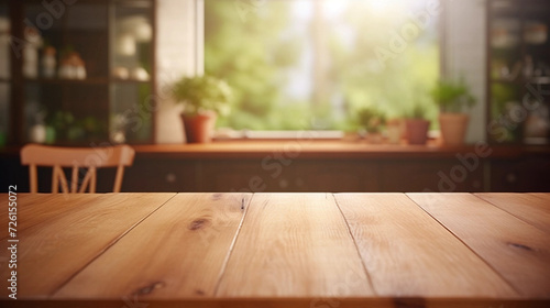 wooden table on blurred background © Cash Cow Concepts