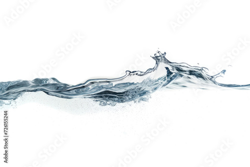 An isolated water wave on a pristine white background