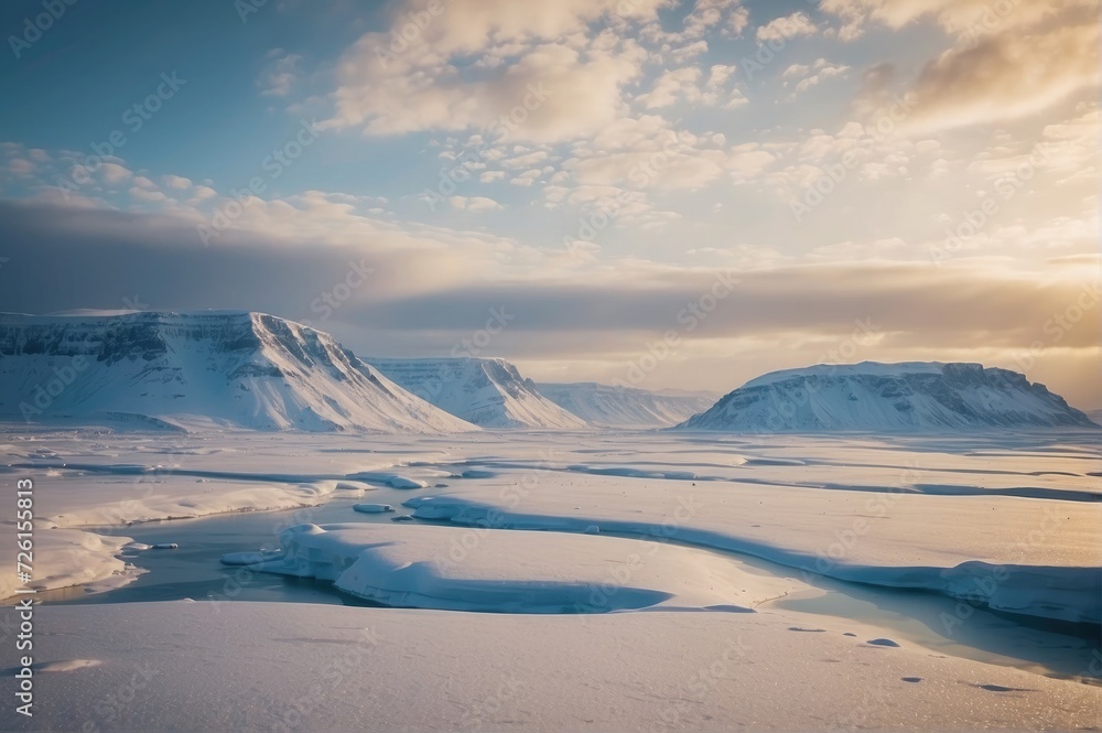 Frozen Giants Icebergs of Antarctica and Cornwallis Island in Svalbard Glacial Lagoon