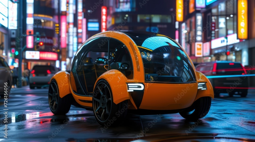 Futuristic taxi cab