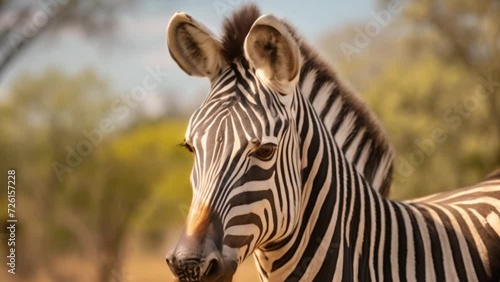 a zebra in the grassland photo