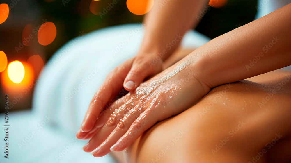 custom made wallpaper toronto digitalClose-up of hands giving a soothing massage in a spa that creates a relaxing and calming atmosphere. Generative AI