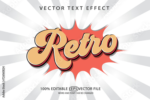 Editable text effect Premium vector retro 3D cartoon style