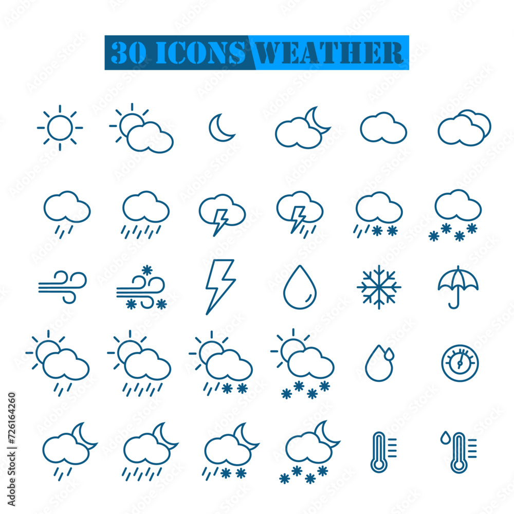 Obraz premium weather icons set