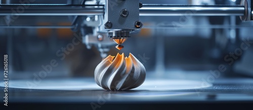Obraz na płótnie The concept of 3D printing machine operation and rapid prototype processing