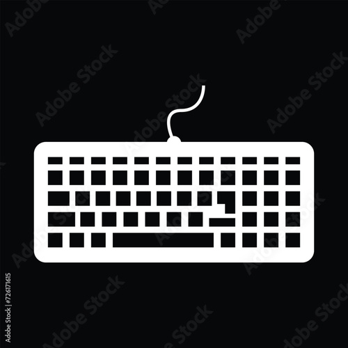 keyboard with a key on black