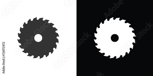 circular saw blade on black and white