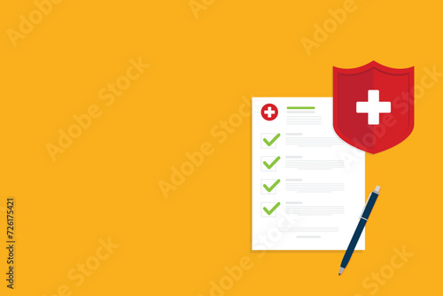 Health insurance protection. Healthcare concept. Vector illustration flat design	 