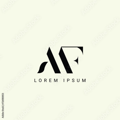 Alphabet MF and FM illustration monogram vector logo template