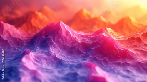 3d render of abstract wavy background. Creative design with vibrant colors - Generative AI