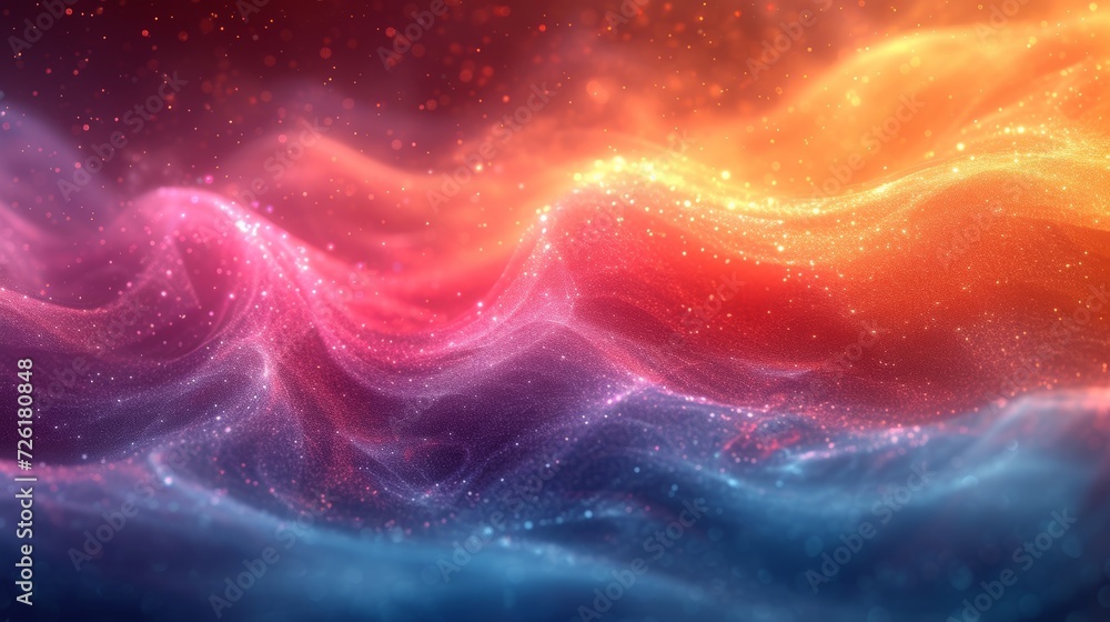 3d rendering of abstract digital wave with particles and depth of field - Generative AI 3d rendering of abstract digital wave with particles and depth of field - Generative AI