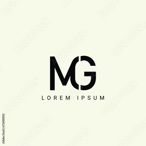 Alphabet MG and GM illustration monogram vector logo template