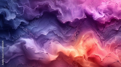 Abstract background of acrylic paint in blue, pink and purple colors. - Generative AI