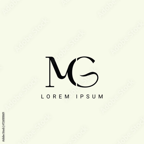 Alphabet MG and GM illustration monogram vector logo template