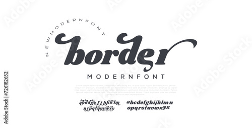Border Modern luxury alphabet letters font and logo. Typography Elegant classic serif fonts decorative logos wedding vintage retro concept. vector illustration photo