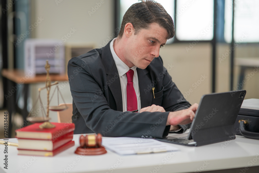 Judge gavel with Justice lawyers having team Concepts of Law and Legal services Judge gavel with Justice lawyers having team Concepts of Law and Legal services