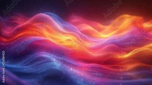 Abstract background with flowing particles. 3d rendering, 3d illustration. - Generative AI