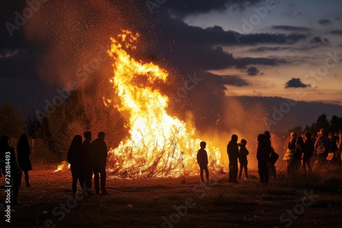 Dusk Bonfire with Spectators